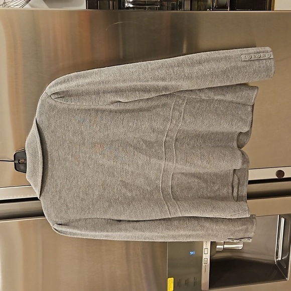 💕TALBOTS PETITE💕 100% Pure Merino Wool Sweater Blazer Gray Medium Petite NWOT - Picture 4 of 11